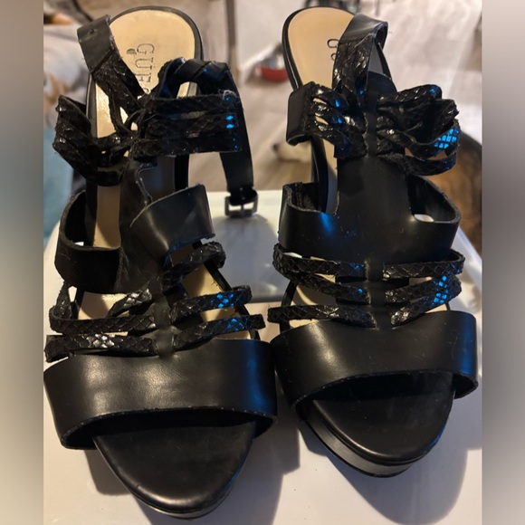 Guess Black Women's Strappy Heels - Picture 1 of 2